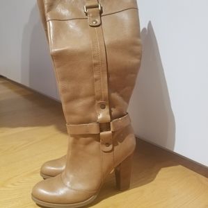 Nine west cognac tall boots size 8